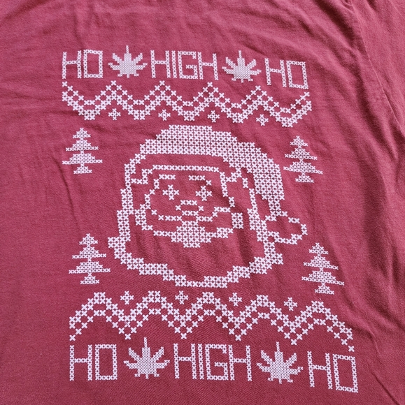 Red/White Ho High Ho Santa Tee, Unisex M - Picture 3 of 7